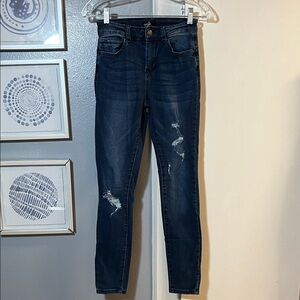 Zoe + Phoebe High Rise Skinny Distressed Jeans Junior Size 3